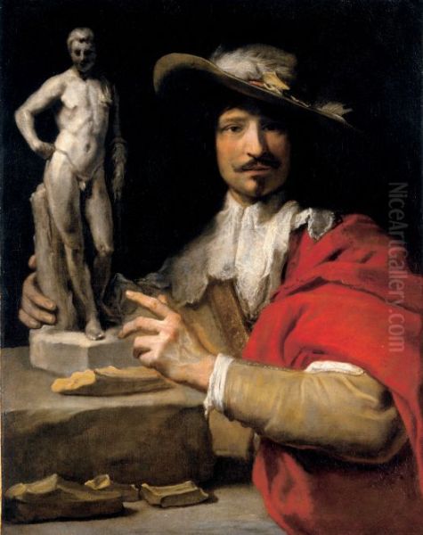 Portrait of the Sculptor Nicolas Le Brun Oil Painting by Charles Le Brun