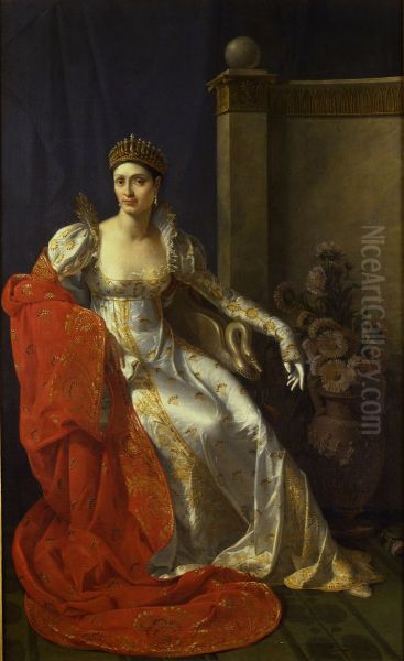 Ritratto diElisa Bonaparte, regina d'Etruria e Granduchessa di Toscana. Oil Painting by Marie-Guillemine Benoist