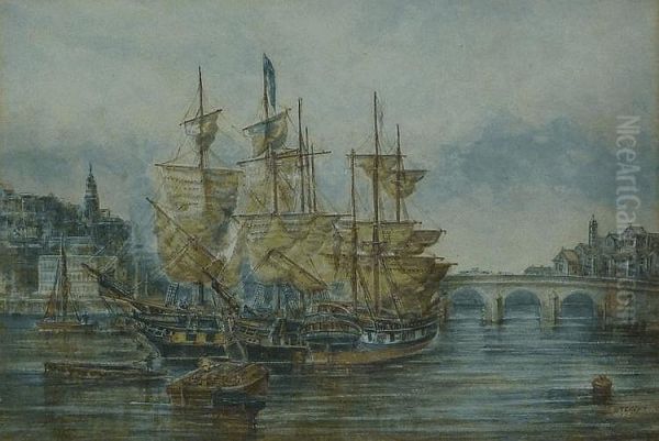 British Frigates 'Herdman' 'Patrick' & 'Europe Squadron' Oil Painting by unknown