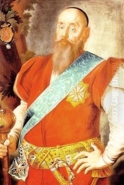 Portrait of the Grand Crown Hetman Waclaw Rzewuski Oil Painting by Polish School