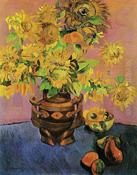 Sunflowers and Mangoes Oil Painting by Paul Gauguin