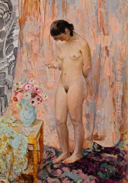 Nu au collier Oil Painting by Henri Lebasque