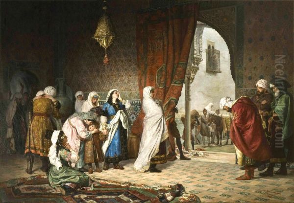 The Family of Boabdil leaving the Alhambra Oil Painting by Manuel Gomez-Moreno Gonzalez