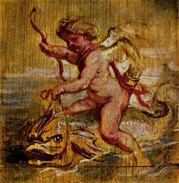 Amors Ritt auf einem Delphin Oil Painting by Peter Paul Rubens