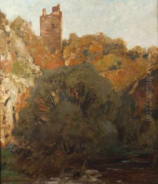 Ruine Manderscheid Oil Painting by Eugen Bracht