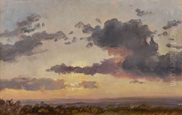 Clouds at sunset Oil Painting by Johan Christian Dahl