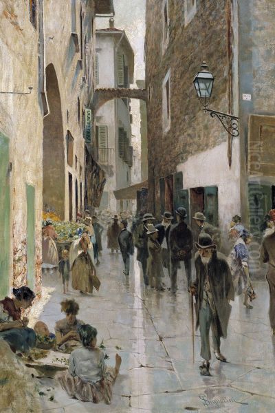 The ghetto of Florence (II) Oil Painting by Telemaco Signorini