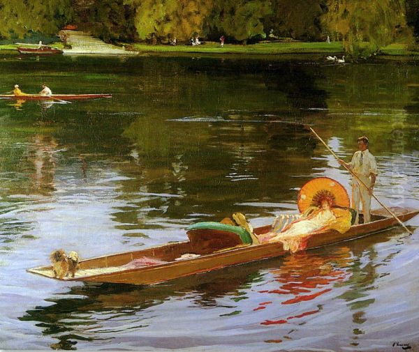 Boating on the Thames Oil Painting by John Lavery