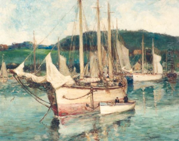 Peaceful Harbor Oil Painting by Paul King