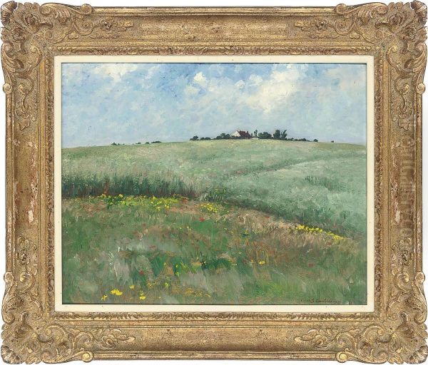 Sunny Field Oil Painting by Louis Gustave Cambier