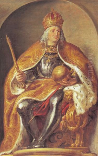 Portrait of Maximilian I, Holy Roman Emperor (1459-1519) (Pompa Introitus Ferdinandi) Oil Painting by Peter Paul Rubens