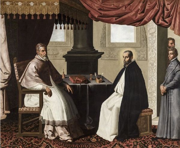 Bruno di Segni with Urban II Oil Painting by Francisco De Zurbaran