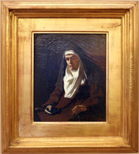 The nun Oil Painting by Vincenzo Cabianca