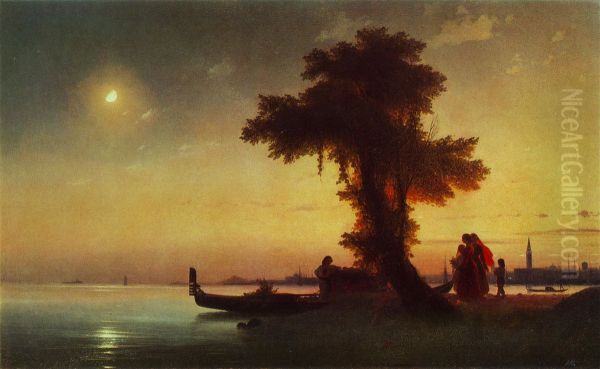 A bay near Venice Oil Painting by Ivan Aivazovsky