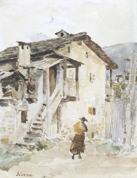 Sierre Oil Painting by Albert Anker