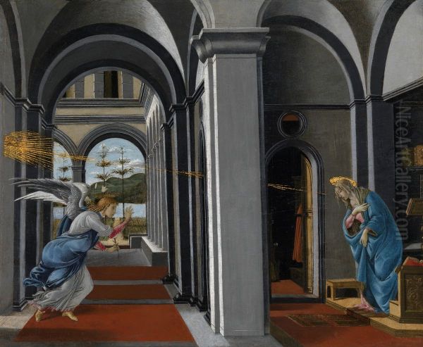 Annunciation Oil Painting by Sandro Botticelli