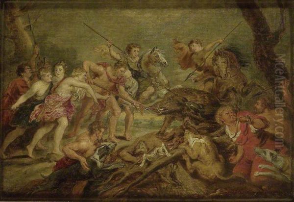 The Hunting of the Calydonian Boar Oil Painting by Peter Paul Rubens