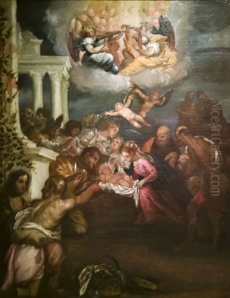 Adoration of the shepherds Oil Painting by Francesco Maffei