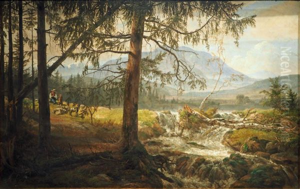 Nordische Landschaft Oil Painting by Johan Christian Dahl