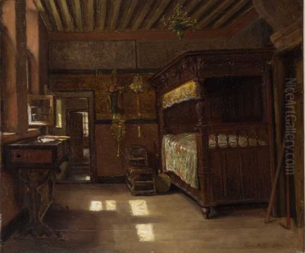 Interior of the Plantin-Moretus Museum Oil Painting by Henri de Braekeleer