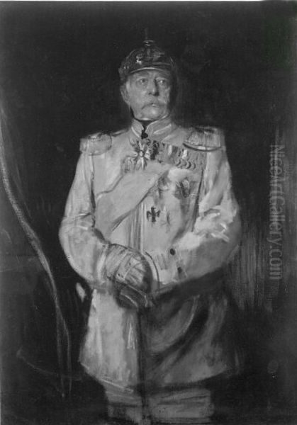 Bismarck in Kurassieruniform (Kniestuck) Oil Painting by Franz von Lenbach