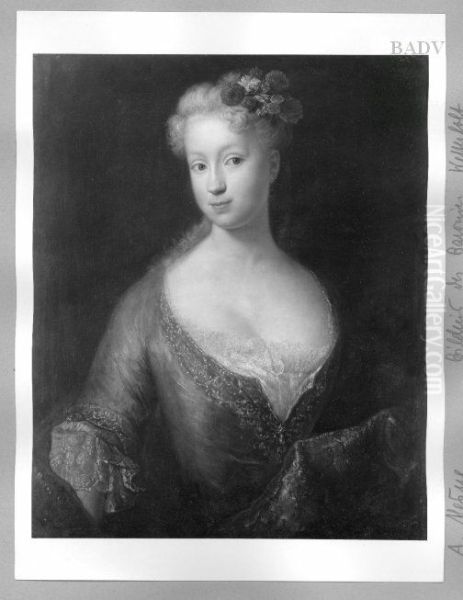 Portrait of a Baroness v. Westerholt Oil Painting by Antoine Pesne