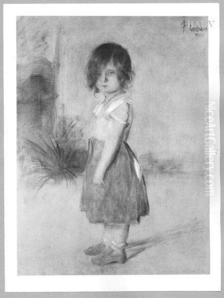 Portr. of a little girl Oil Painting by Franz von Lenbach