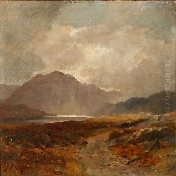 Autumn Loch Scene, Presumably In Scotland Oil Painting by Duncan Cameron