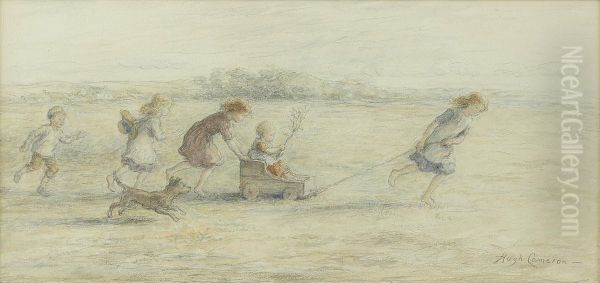 The Go-cart Oil Painting by Hugh Cameron