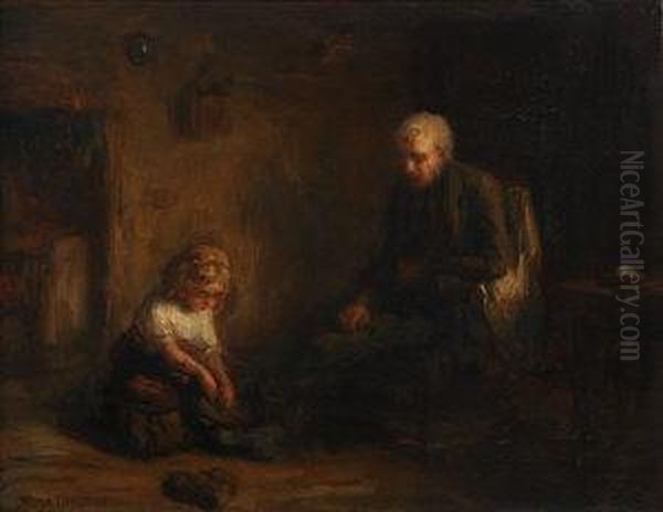 Grandfathers Little Help Oil Painting by Hugh Cameron