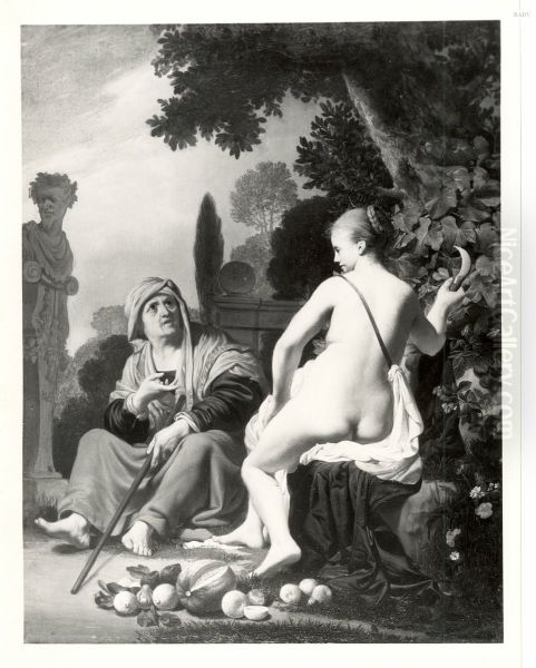 Vertumnus und Pomona Oil Painting by Caesar Van Everdingen