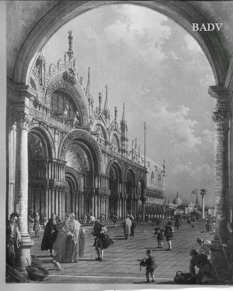 Blick auf San Marco, Venedig Oil Painting by Bernardo Bellotto