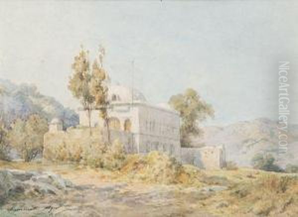 Kasbah Aux Alentours D'alger Oil Painting by Alexandre Francois Caminade