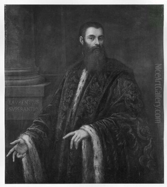 Bildnis des Senators Lorenzo Soranzo mit Vollbart Oil Painting by Jacopo Tintoretto