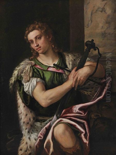 David with the Head of Goliath Oil Painting by Paolo Veronese