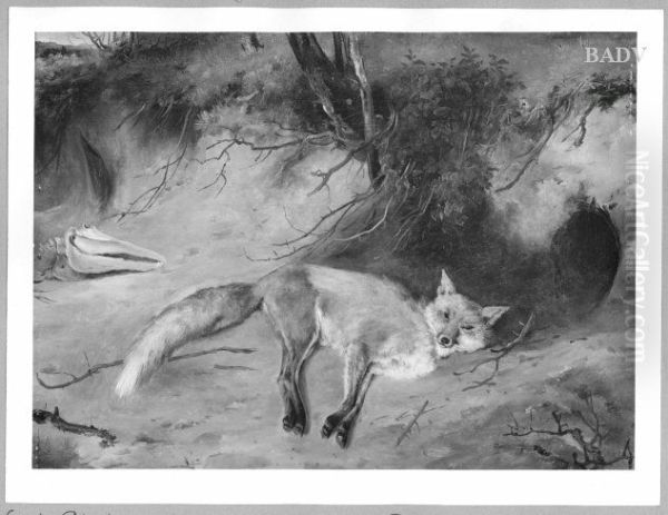 Dead fox Oil Painting by Carl Blechen