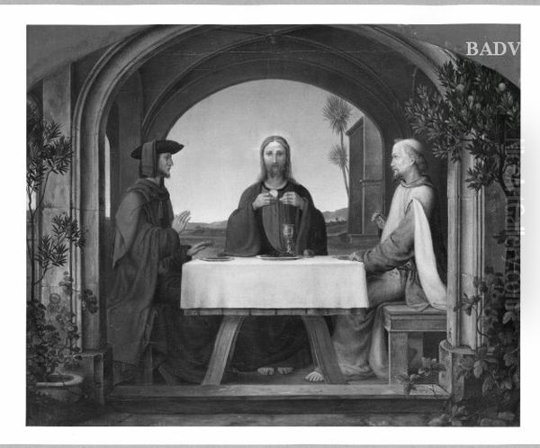 Christus und die Junger von Emmaus beim Abendmahl Oil Painting by Ferdinand Olivier