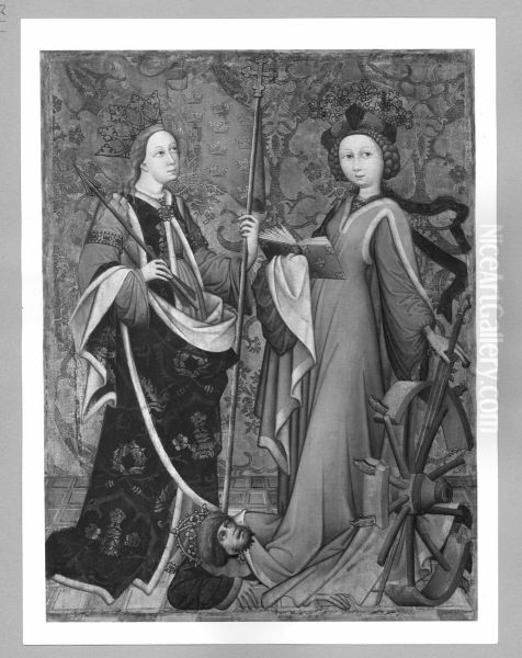 St. Catherine and St. Ursula Oil Painting by Thomas von Villach