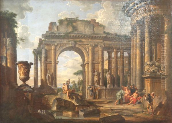 L'aumone faite a Belissaire Oil Painting by Giovanni Paolo Panini