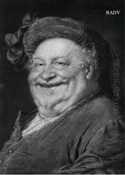 Head of Falstaff Oil Painting by Eduard Von Grutzner