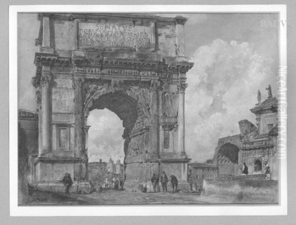 Triumphal arch of Vespasian Oil Painting by Rudolf von Alt