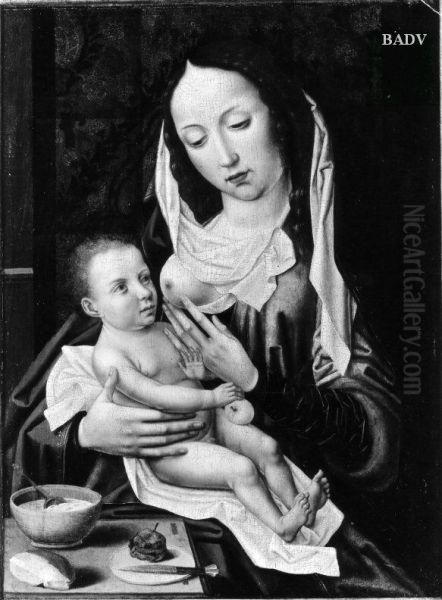 Madonna mit Kind an der Brust Oil Painting by Ambrosius Benson