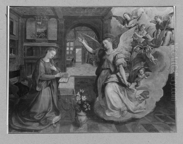 the Annunciation Oil Painting by Maerten De Vos