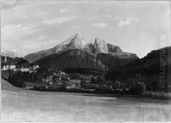 Berchtesgaden mit Watzmann Oil Painting by Thomas Ender