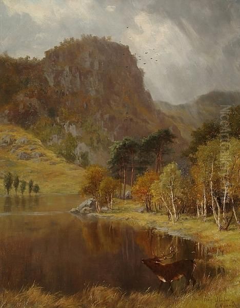 Raven Craig Thirlmere Oil Painting by George Cammidge