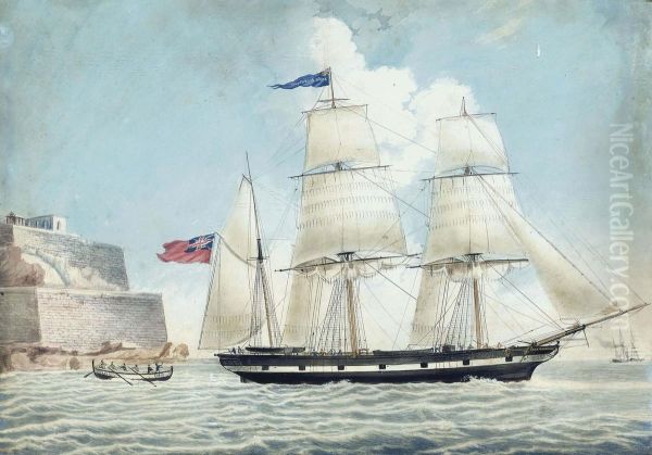 The British Barque 
Anna Robertson 
 Of Scarborough Leaving Malta Oil Painting by Nicholas Cammillieri