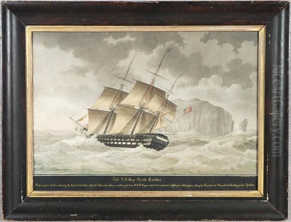 The U.s. Ship North Carolina Oil Painting by Nicholas Cammillieri