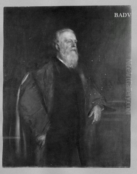 Portrait of an old bearded man; Kniestuck des Grossherzogl. sachs. Geheimrat v. Helldorf Oil Painting by Franz von Lenbach