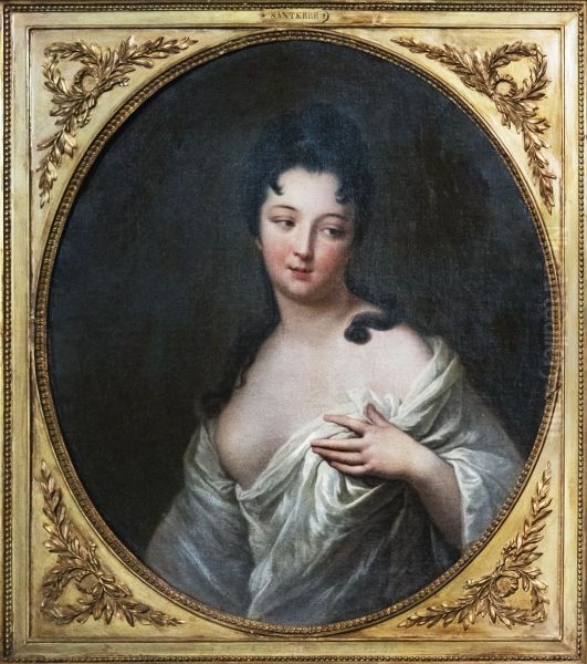 Portrait of a young womanFrancais:Portrait de jeune femmeItaliano:Ritratto di giovane donna Oil Painting by Jean-Baptiste Santerre