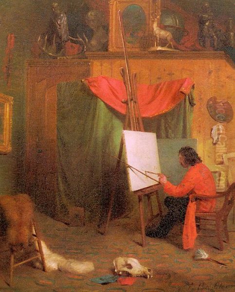 Self-Portrait in the Studio Oil Painting by William Holbrook Beard